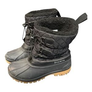ITASCA Fur Lined Snow Boots Water Proof Quilted Size 10 Gray‎ Brown Womens